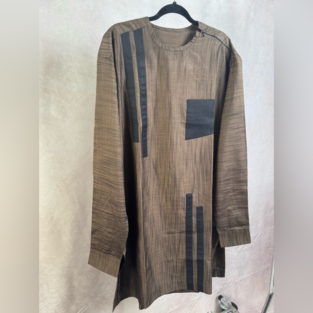 Brown and Black Striped Long Sleeved Set